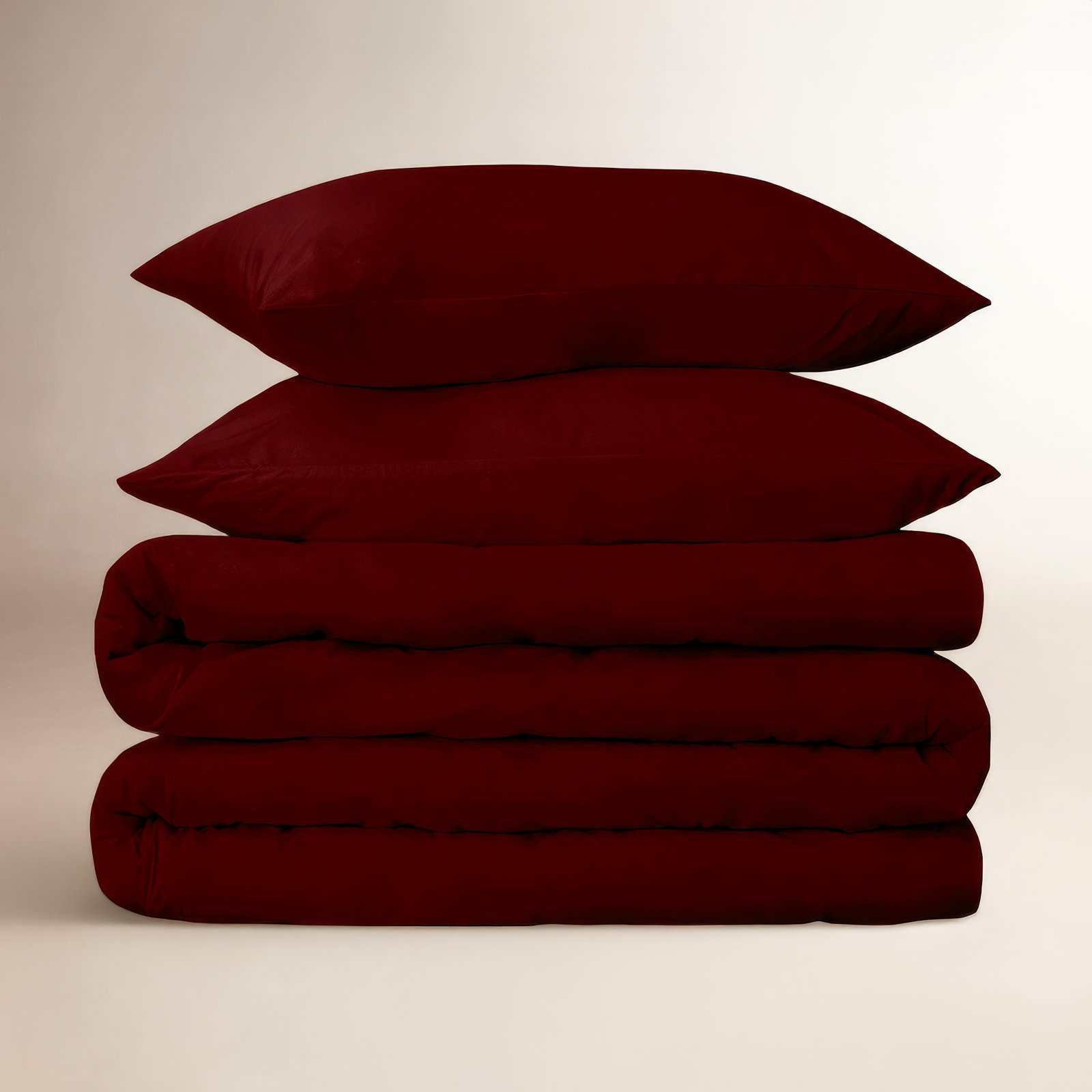 Egyptian Cotton Duvet Cover Set, Burgundy, Full/Queen Duvet Cover + 2 Pillow Sham