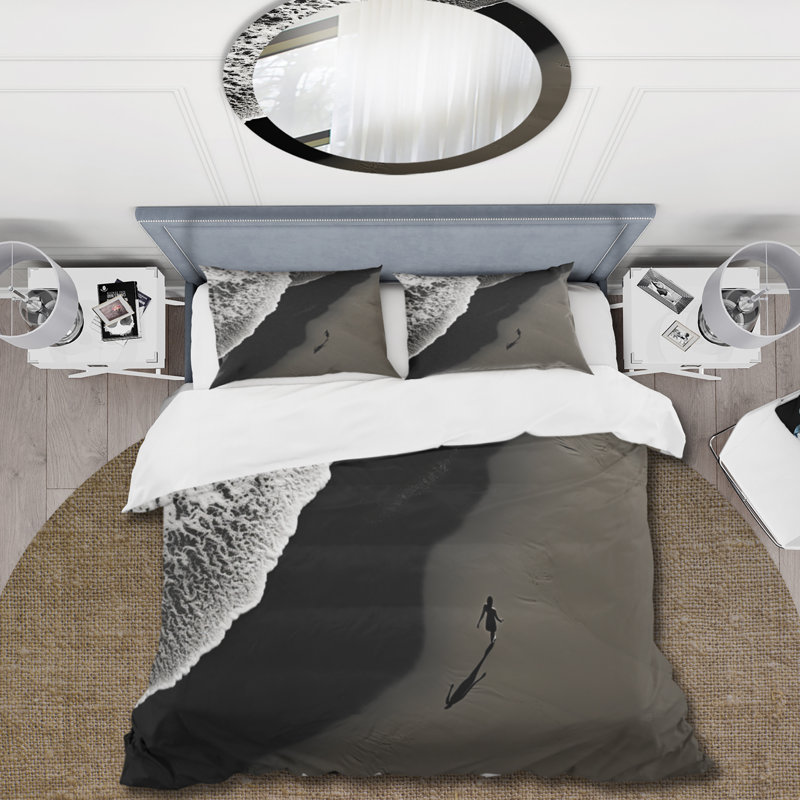 Ensemble de housse de couette en microfibre / polyester Beach Photo Seaside Minimalisme VI