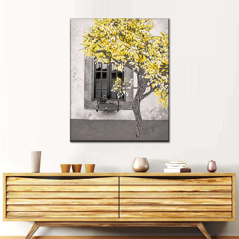 Arbre à la fenêtre, reproduction sur toile, H 45 po x l 36 po x P 1,25 po
