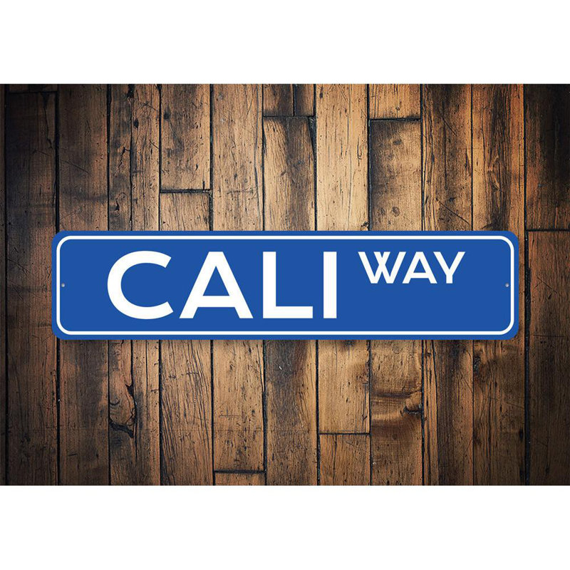 Plaque de rue en aluminium Cali Way, H 4 po x l 18 po x P 0,04 po