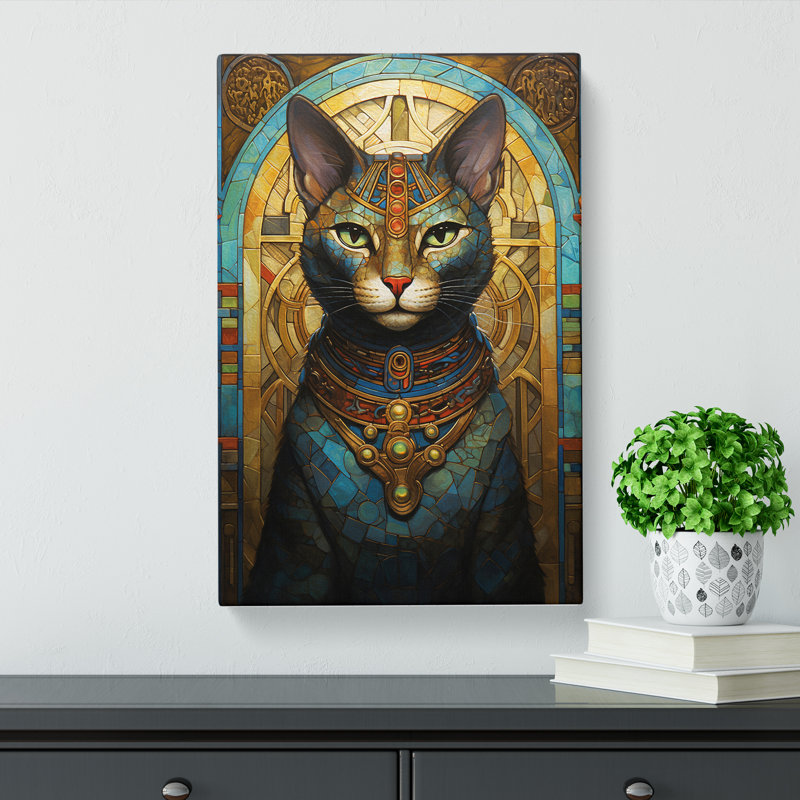 Egyptian Cat Renaissance - Wrapped Canvas Print, 60cm H x 40cm W x 3cm D