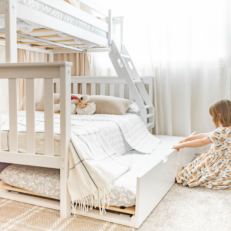 Bolles Kids Bunk Bed with Trundle, Twin over Full, White