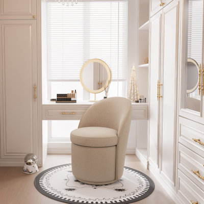Upholstered Swivel Accent Vanity Stool
