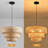 Hand-Woven Bamboo Pendant Light Fixture, Bohemian Rattan Chandelier For Kitchen Island, Dining Room, And Farmhouse Decor-1076272471