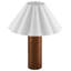 Lampe de table en bois Flora avec abat-jour pétale plissé en noyer