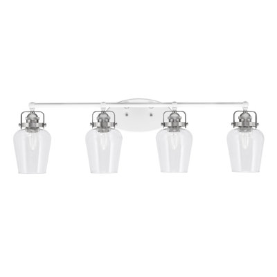 Barre d'éclairage de salle de bain 4 lumières avec verre à bulles 5 "Easton