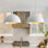 Luminaire suspendu moderne 11,8 pouces, 2 luminaires suspendus blanc et doré pour la cuisine, luminaire suspendu en forme de dôme, luminaires de plafond pour allée de salle de restaurant