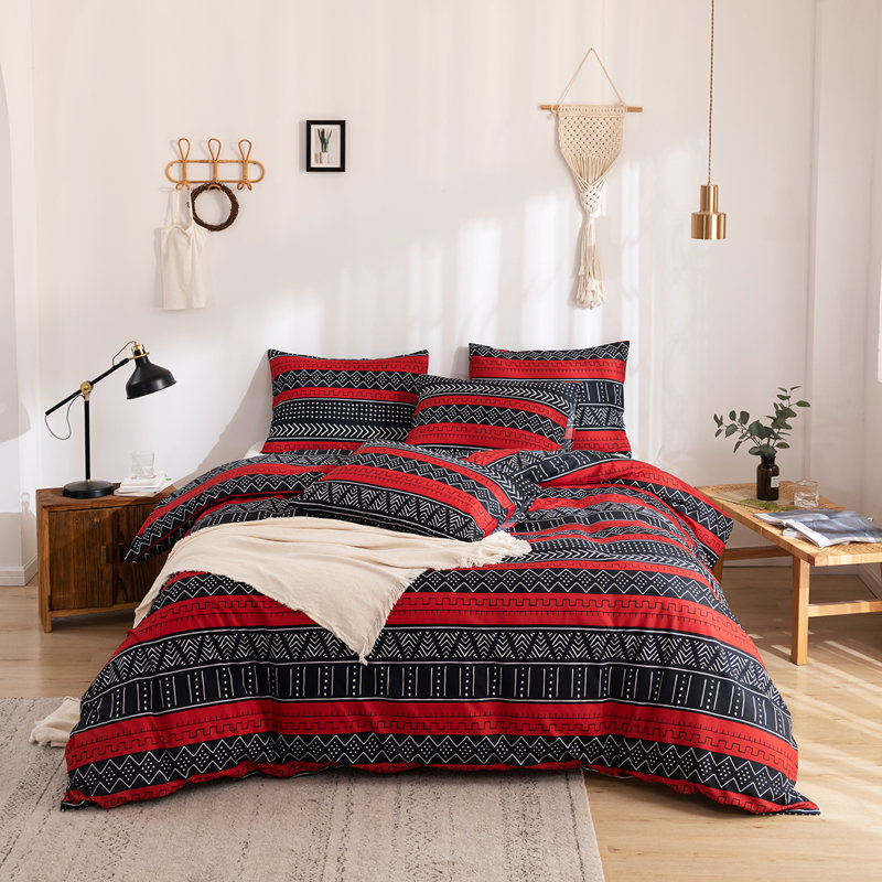 Geometric Shapes Duvet Cover, King Duvet Cover + 2 King Pillowcases