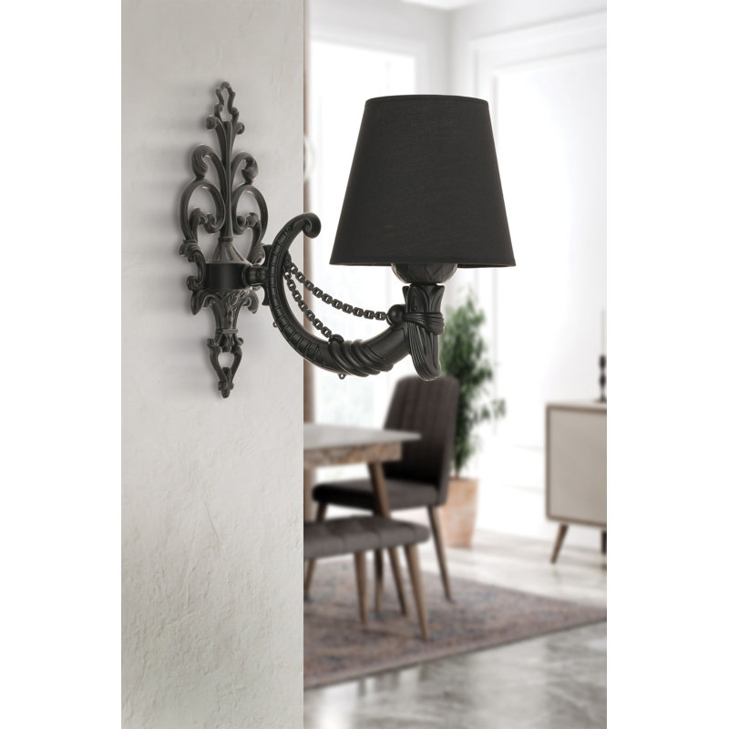 Lampe murale noire élégante, corps en métal, 9,8 x 3,9 x 10,2 pouces | Bouchon en PVC, douille E27 de 40 W maximum (ampoule non incluse) | Solution d'éclairage élégante et moderne pour la décoration intérieure, indice de protection IP20, parfait pour le salon et la chambre à coucher