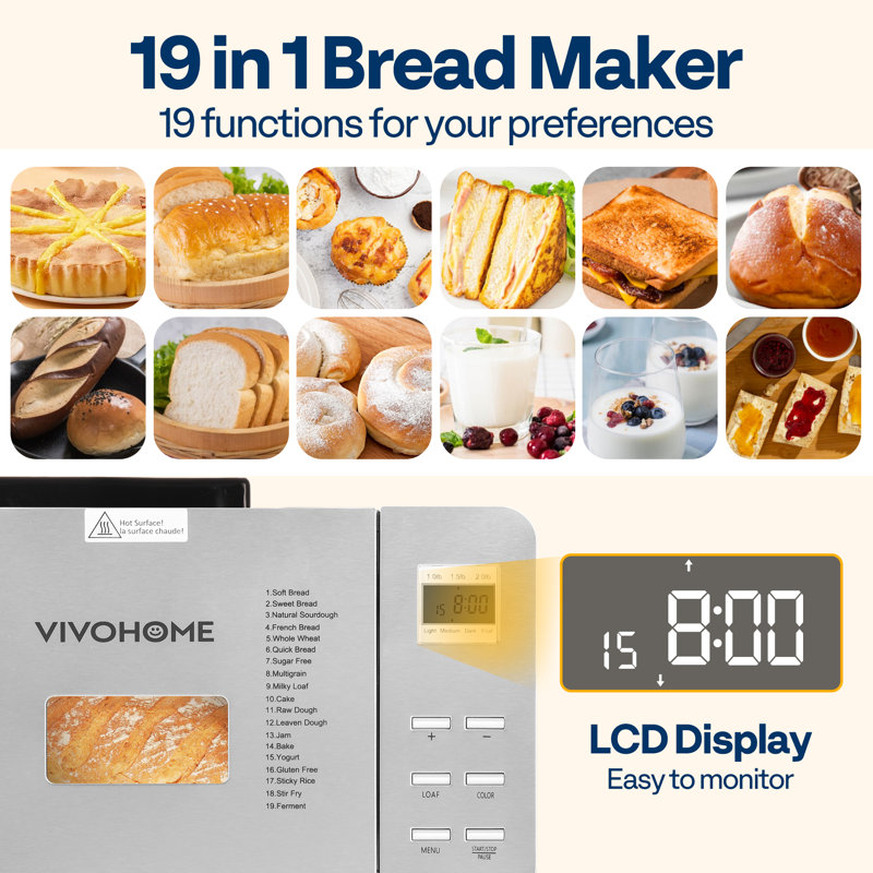 19-in-1 Bread Machine With Ceramic Pan