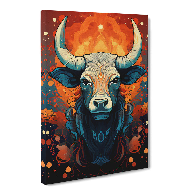 Taurus Zodiac Colour Field No.2 - Wrapped Canvas, 60cm H x 40cm W x 3cm D