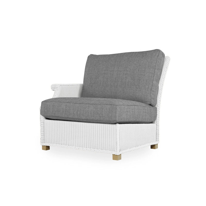Hamptons Outdoor One Arm Lounge Chair, White, Cottage Pepper
