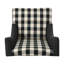 Fauteuil club rembourré à carreaux gris anthracite et noir avec dossier haut et rembourré incliné