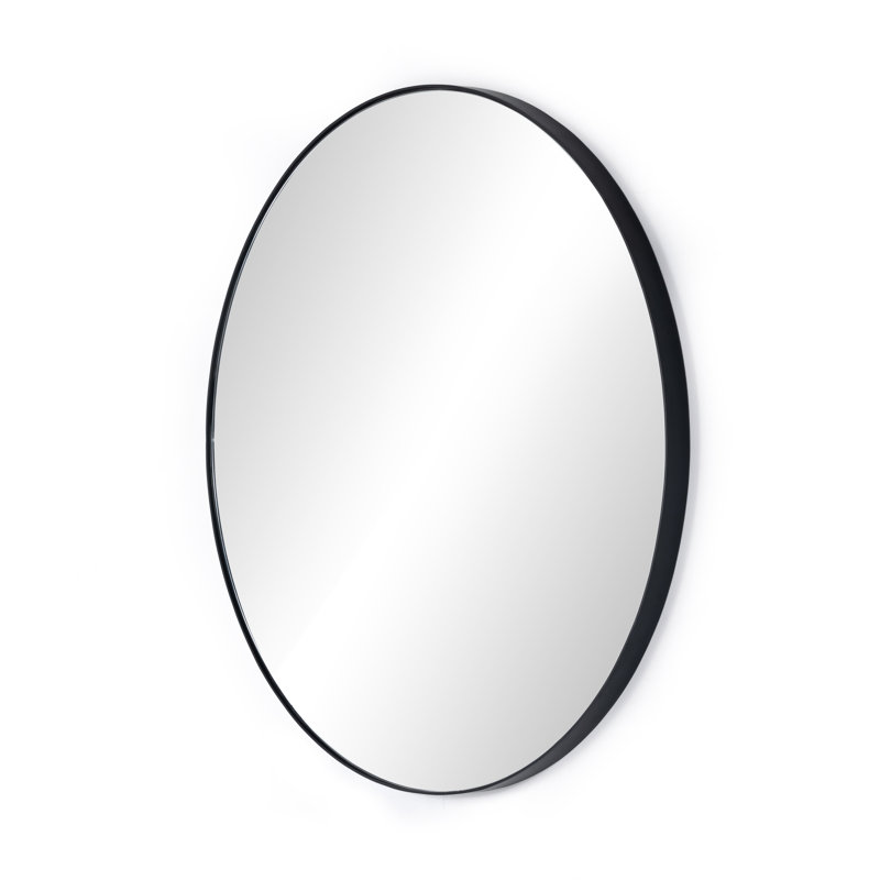 Georgina Flat Metal Wall Mirror, Polished Brass