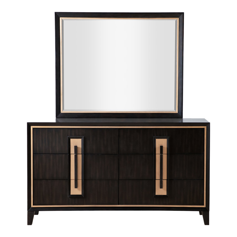 Commode 6 tiroirs avec miroir Diane