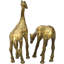 Handmade Americana Brass Giraffe Figurines- S/2