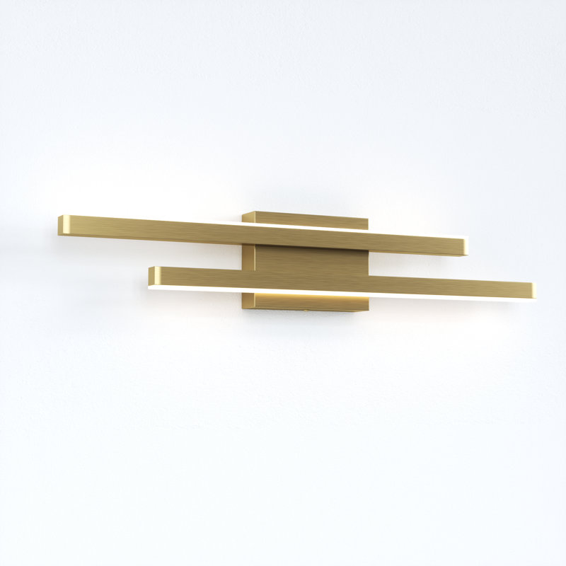 2-Light 24''W Dimmable LED Gold Wrought Iron 3000K/4000K/5000K 3CCT Adjustable Vanity Light, Polished Brass