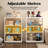 3 Tier Small Bookcase, Metal Bookcase with 2 Adjustable Shelves, White Display Storage Shelves for Home Office, Living Room-1543171967-1543171965