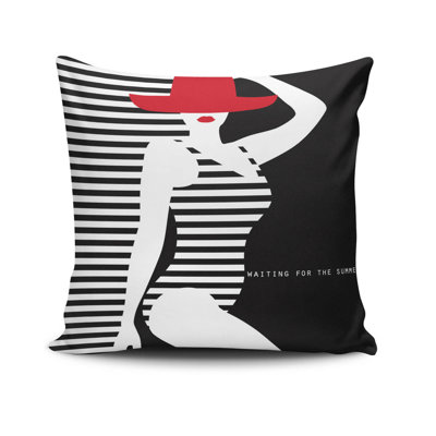 Ceddrick Decorative Cushion, 17.0 x 17.0 Inches, 50% Cotton / 50% Polyester, Machine Washable, Ironable, Silicone Filling, Concealed Zip Closure | Soft & Stylish Throw Pillow for Living Room, Bedroom, & Office Décor