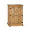 Deaver 2 Door High sideboard, cupboard unit, solid pine, Antique wax, Corona design