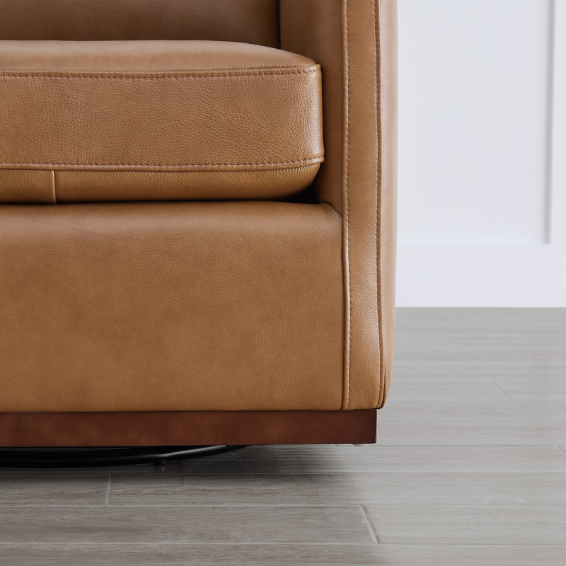 Fauteuil Benten, Cuir véritable brun