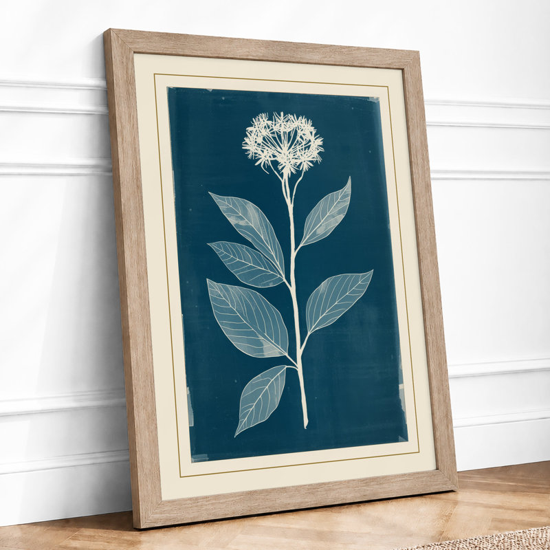 Single Stem In White Botanical - Print, Oak, A4 - 29.7 x 21.0 cm
