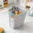 Two Large Grey Pieces,Foldable Laundry Hamper Basket For Home, Bathroom, Dorm - Multi-Functional Storage Organizer With Wall Mount Option, Made Of Breathable Linen Cotton Blend-121584483-121584485
