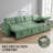 Modern U-Shaped Sleeper Sofa with Storage & USB Ports - Beige Teddy Fabric-1049262015