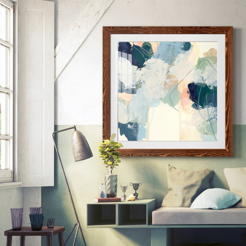 «Cloud Gesture I», reproduction encadrée de qualité supérieure - prête à être accrochée, H 17 po x l 17 po x P 1,5 po