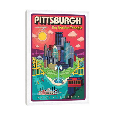 Pittsburgh Pop Art Travel by Jim Zahniser - Print on Canvas