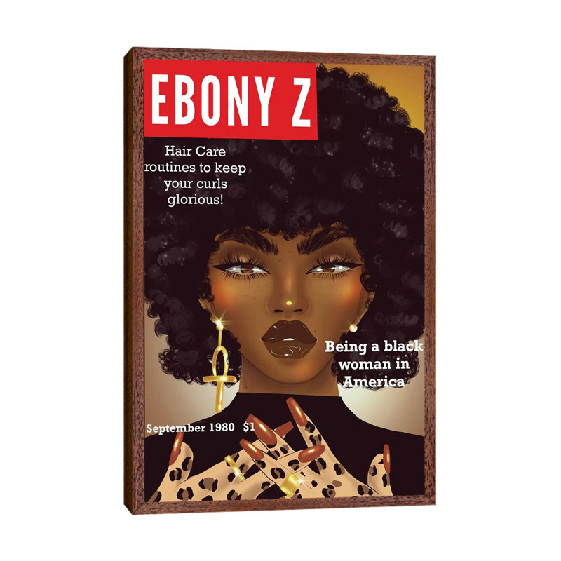 Ebony Z - Print on Canvas, Classic Brown Wood Framed, 101.6 cm H x 66.04 cm W