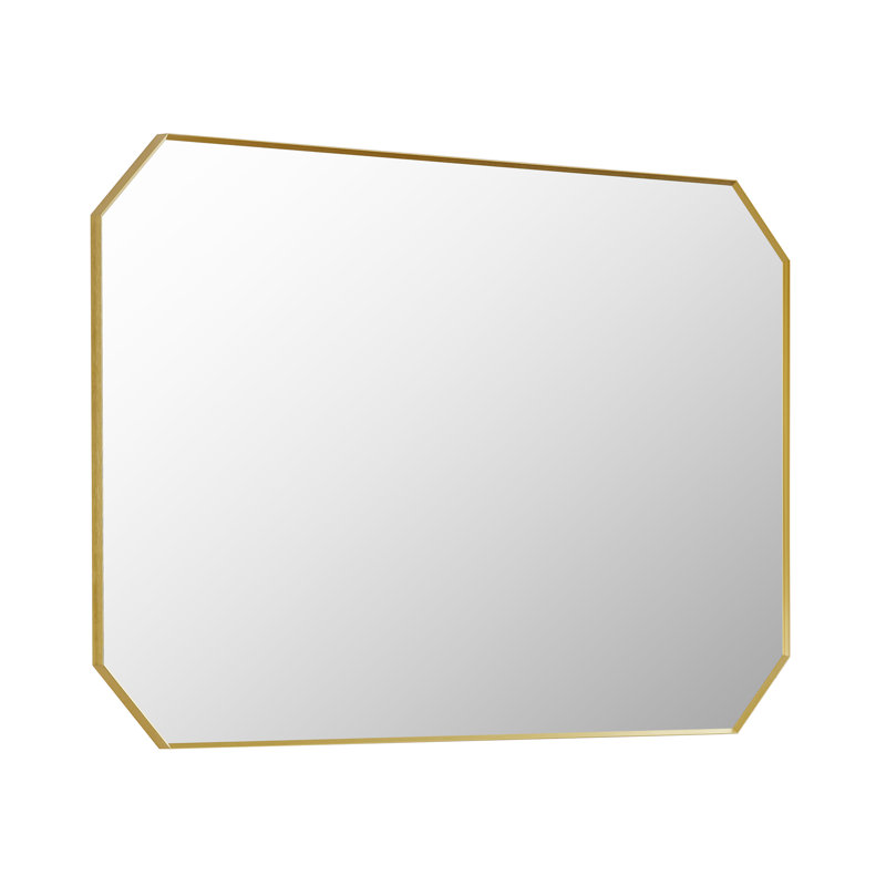Miroir mural de salle de bain Kellett, 29,5 po x 48 po, Or brossé