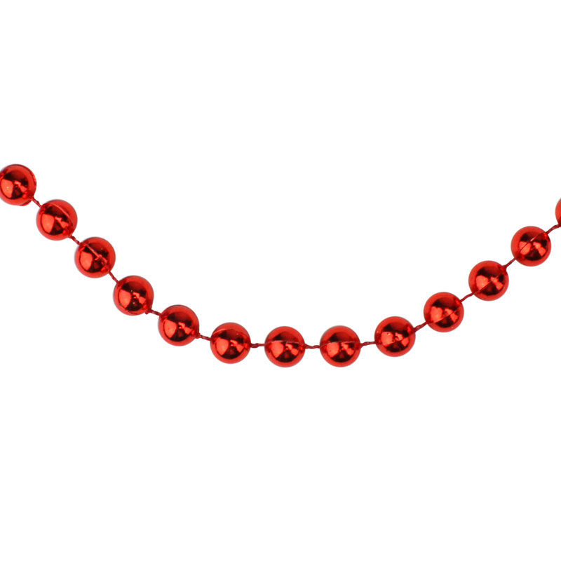Guirlande de Noël perlée artificielle, H 0,4 po x L 396 po x p 0,4 po, Rouge
