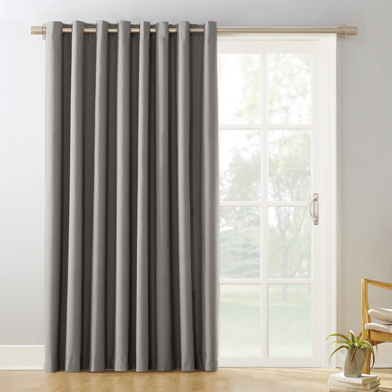 Panneau de rideau occultant thermique à œillets Wayfair Basics® pour porte-fenêtre coulissante, Gris