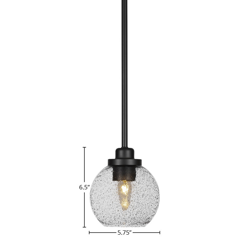 Odyssey 1-Light Mini Pendant, Matte Black, Clear
