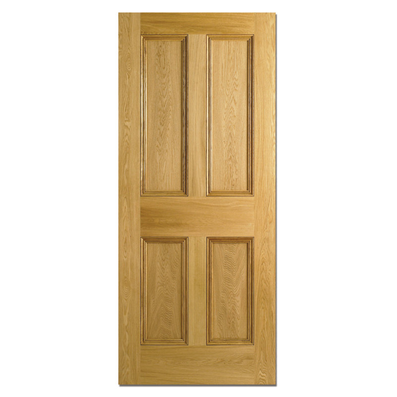 4P Oak Unfinished Internal Fire Door, 198.1 cm H x 83.8 cm W x 4.4 cm D