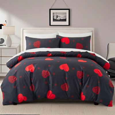 Dailynap Printed Fashion Red Heart-shaped Bedding Set