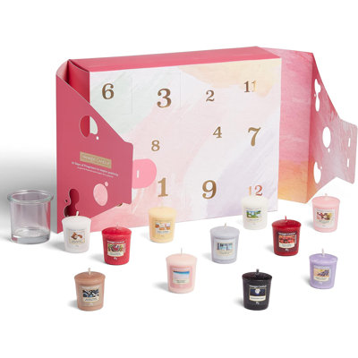 Yankee Candle Gift Set - 12 Scented Filled Votive Candles & Votive Holder In Gift Box