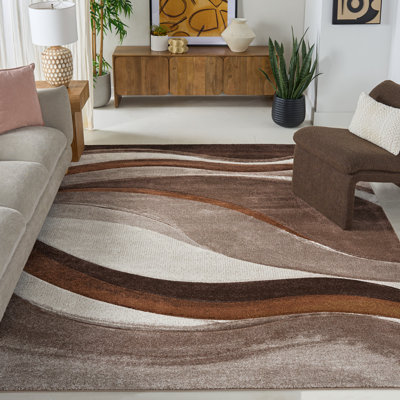 Ducor Abstract Beige/Brown Area Rug