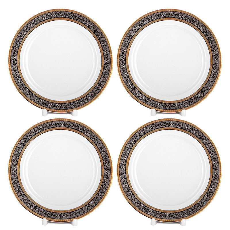 Antique Bohemian Porcelain Dessert Plates 8.3" Set Of 4 Pieces