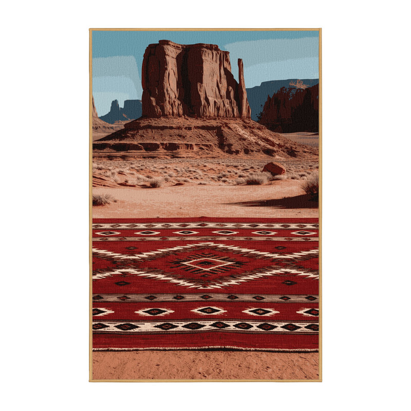 Washable Monument Valley Southwestern Area Rug, Runner 2' x 5'