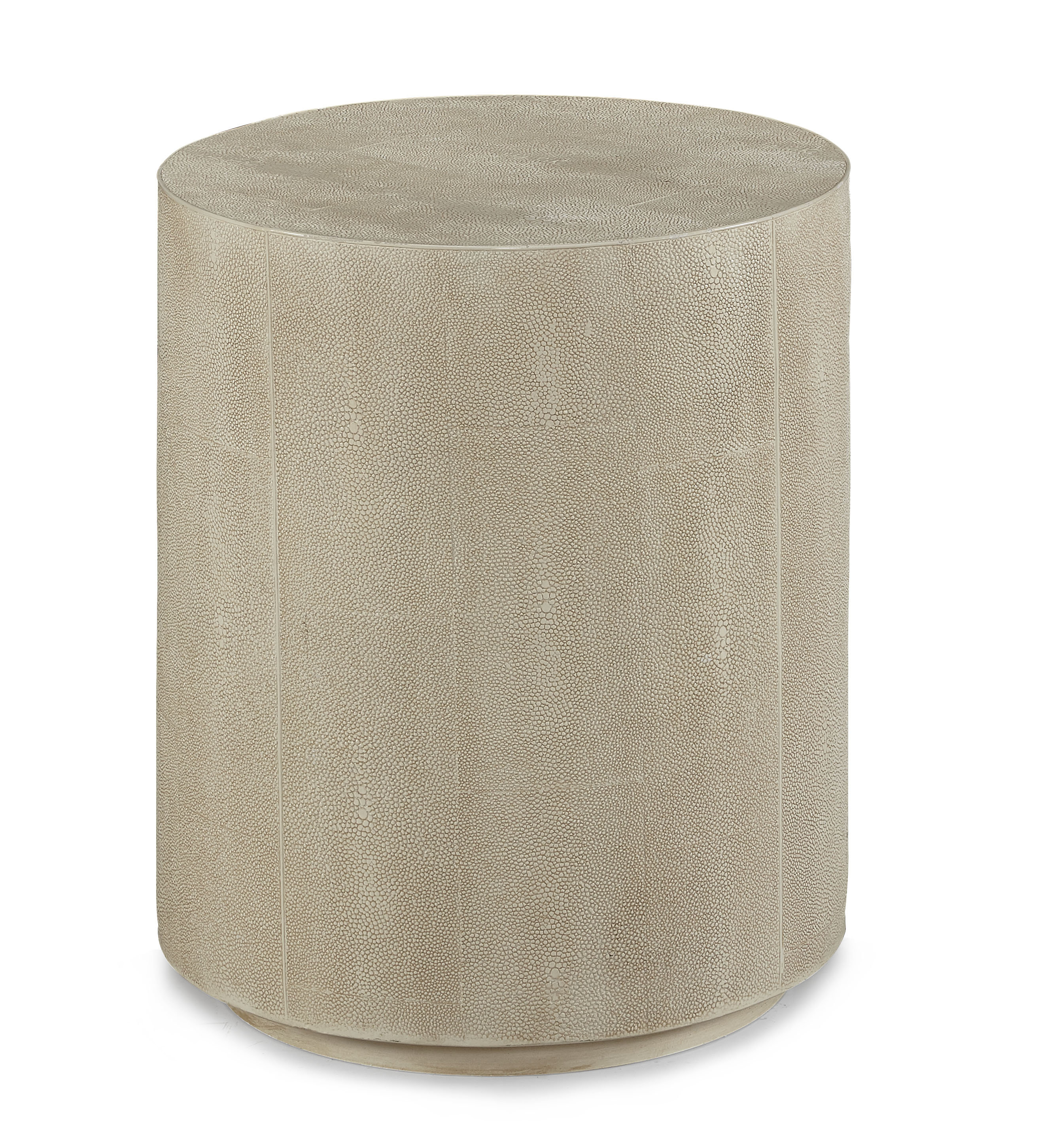 Hickory White Shagreen Drum End Table | Wayfair