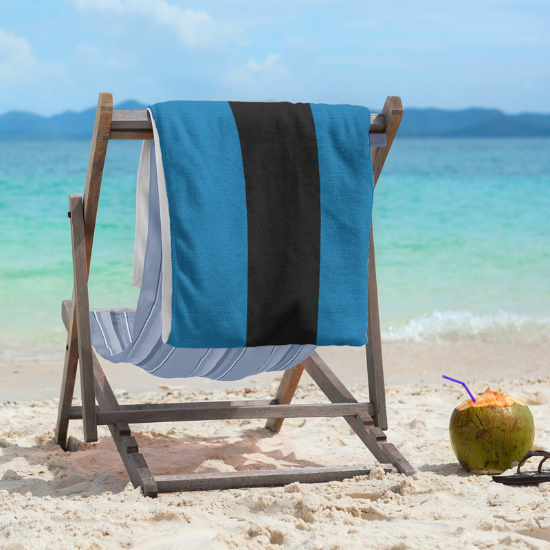 Beach Towel, Navy/Black