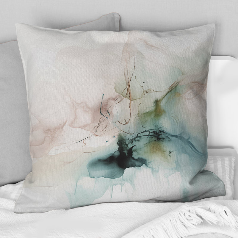 Coussin Green and Cream Essence Of Modernity III - Abstract Marble
