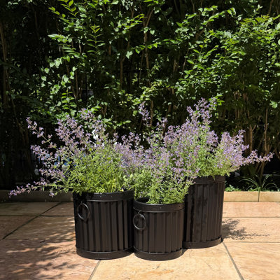 3 Piece Drummer Fluted Planters, 14.25"