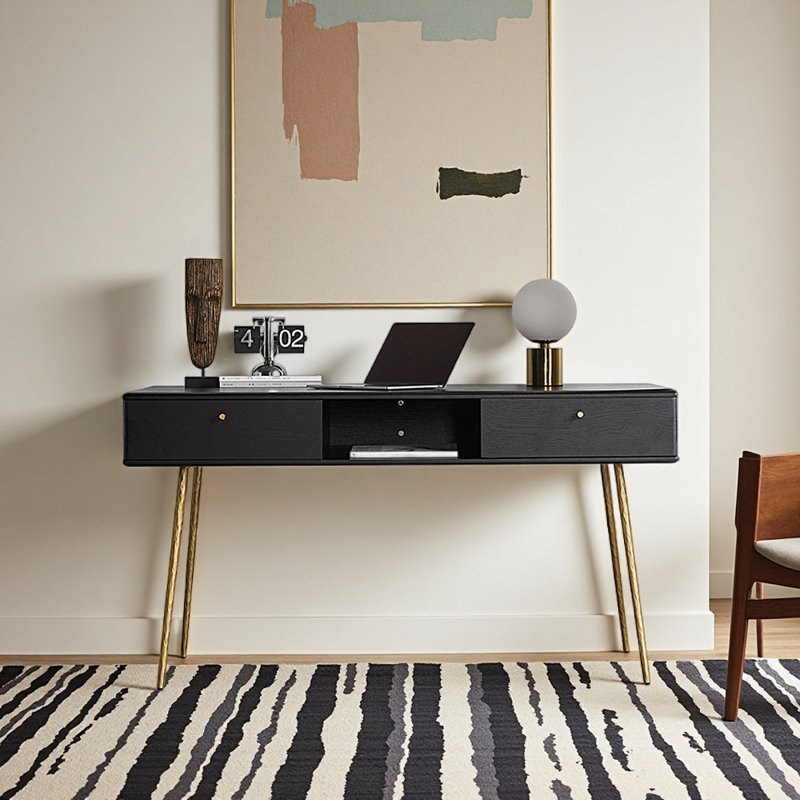 Bureau de style minimaliste léger et luxueux, Noir