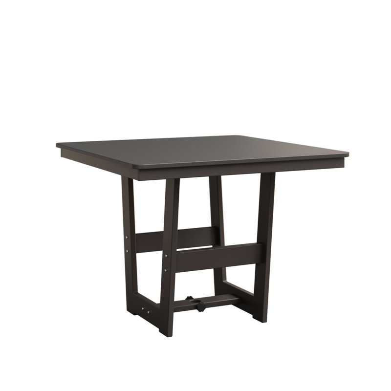 Table de salle à manger carrée 40 po Berlin Gardens Hudson, Acier inoxydable martelé, Graphite