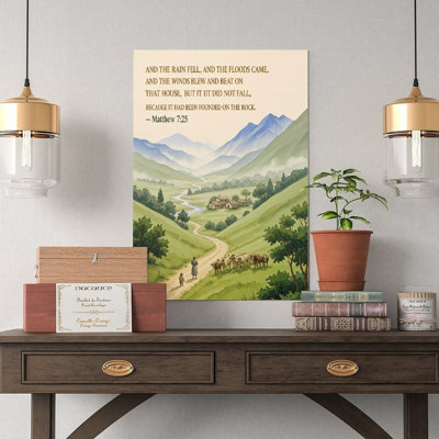 Canvas Wall Art Matthew 725 Mountain Christian Bible Verse Canvas Wall Art Vintage Poster Print Home Decor