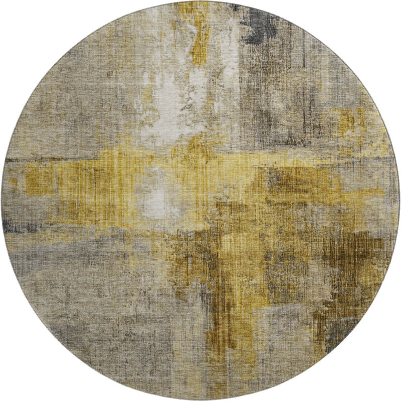 Premium Machine Washable Bucz AMF1759 Modern Rug, Round 8'
