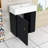 Maurice Modern Floating Bathroom Vanity with Ceramic Sink, Wave-Patterned Door and Storage Shelves-1953853998